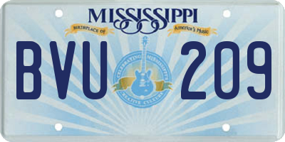 MS license plate BVU209