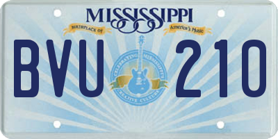 MS license plate BVU210