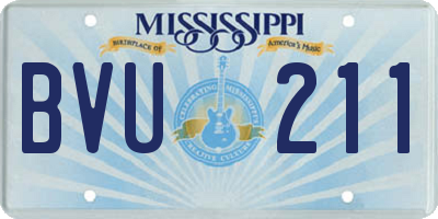 MS license plate BVU211