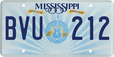 MS license plate BVU212