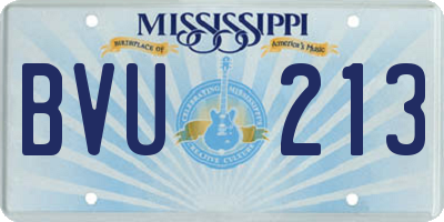 MS license plate BVU213