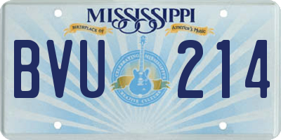 MS license plate BVU214