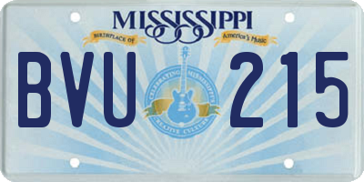 MS license plate BVU215