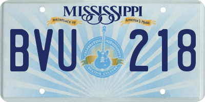 MS license plate BVU218
