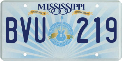 MS license plate BVU219