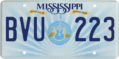 MS license plate BVU223