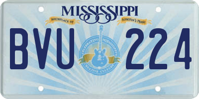 MS license plate BVU224