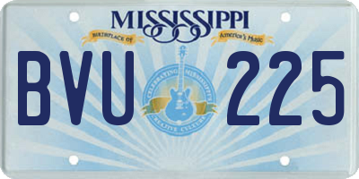 MS license plate BVU225