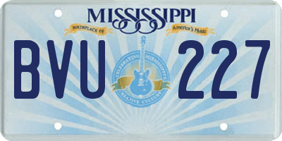 MS license plate BVU227