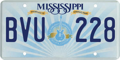 MS license plate BVU228