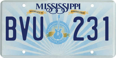 MS license plate BVU231