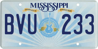 MS license plate BVU233