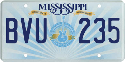 MS license plate BVU235