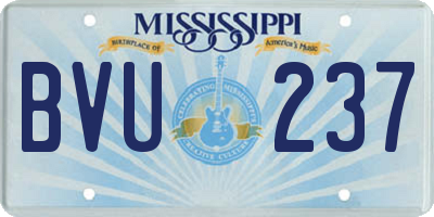 MS license plate BVU237