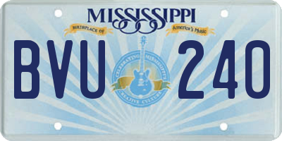 MS license plate BVU240