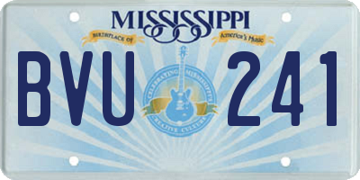 MS license plate BVU241