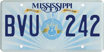 MS license plate BVU242