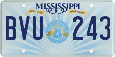 MS license plate BVU243