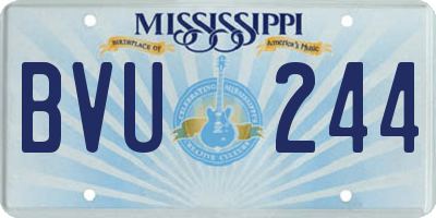 MS license plate BVU244