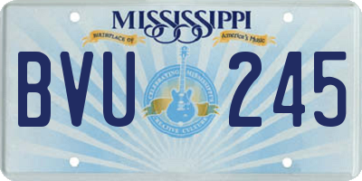 MS license plate BVU245