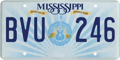 MS license plate BVU246