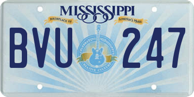 MS license plate BVU247