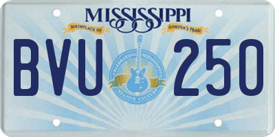 MS license plate BVU250