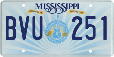 MS license plate BVU251