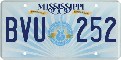 MS license plate BVU252
