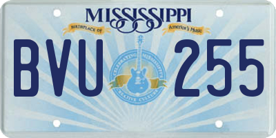 MS license plate BVU255