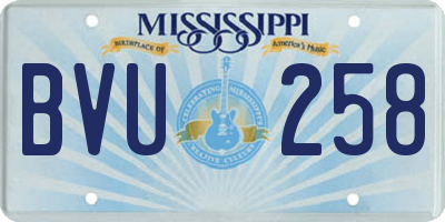 MS license plate BVU258