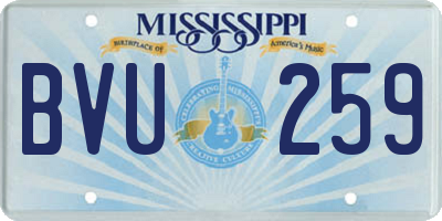 MS license plate BVU259