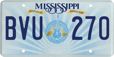 MS license plate BVU270