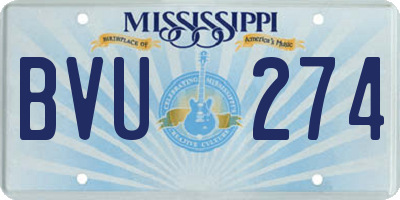 MS license plate BVU274