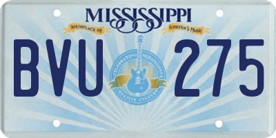MS license plate BVU275