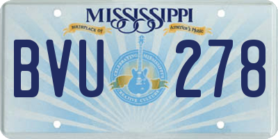 MS license plate BVU278