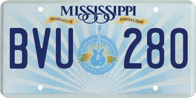 MS license plate BVU280
