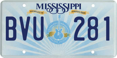 MS license plate BVU281