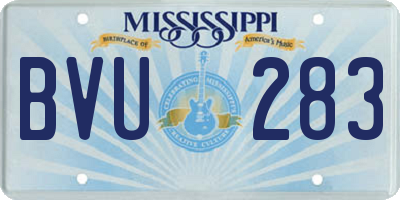 MS license plate BVU283