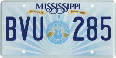 MS license plate BVU285