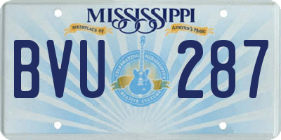 MS license plate BVU287