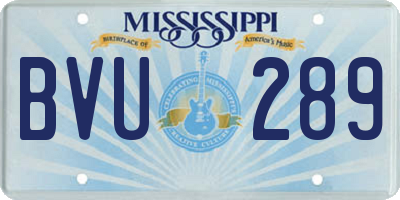 MS license plate BVU289