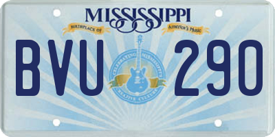 MS license plate BVU290