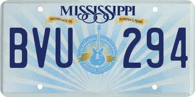 MS license plate BVU294
