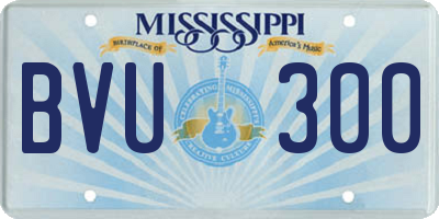 MS license plate BVU300