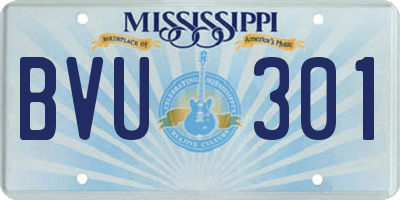 MS license plate BVU301