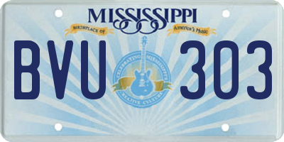 MS license plate BVU303