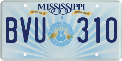 MS license plate BVU310