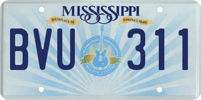 MS license plate BVU311