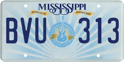 MS license plate BVU313